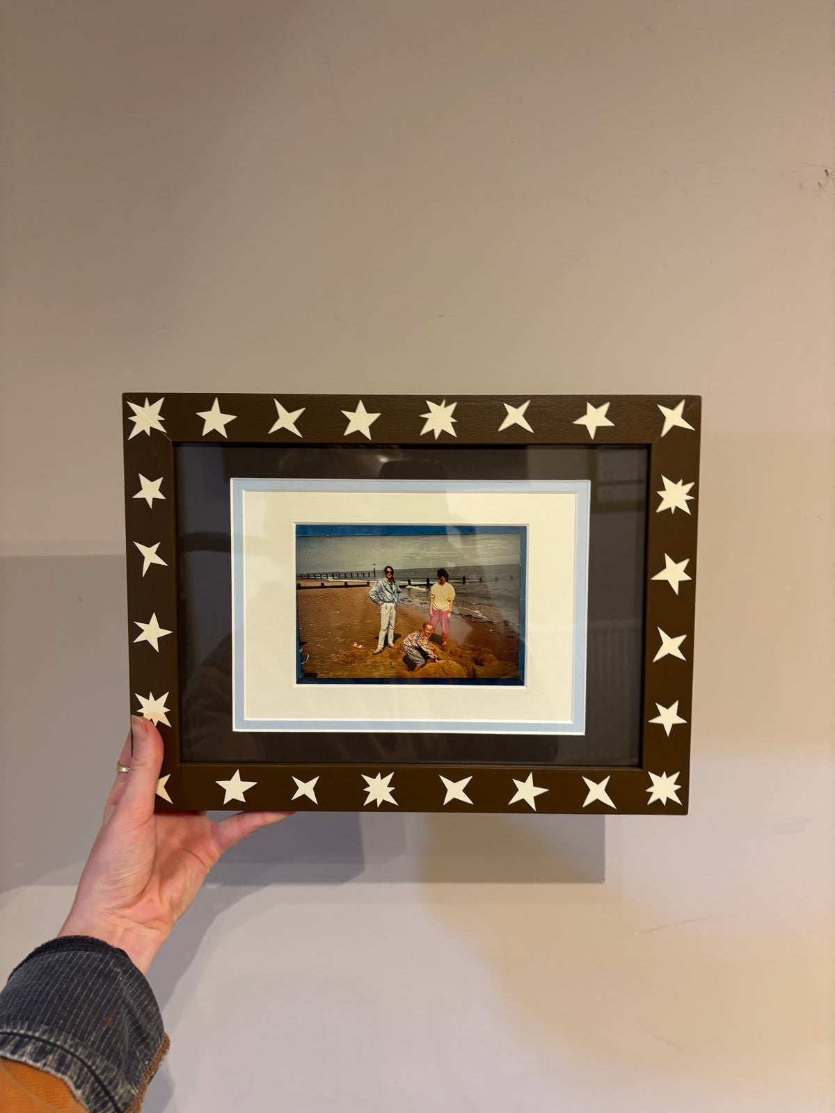 Double Mount - Chocolate Brown & Sky Blue