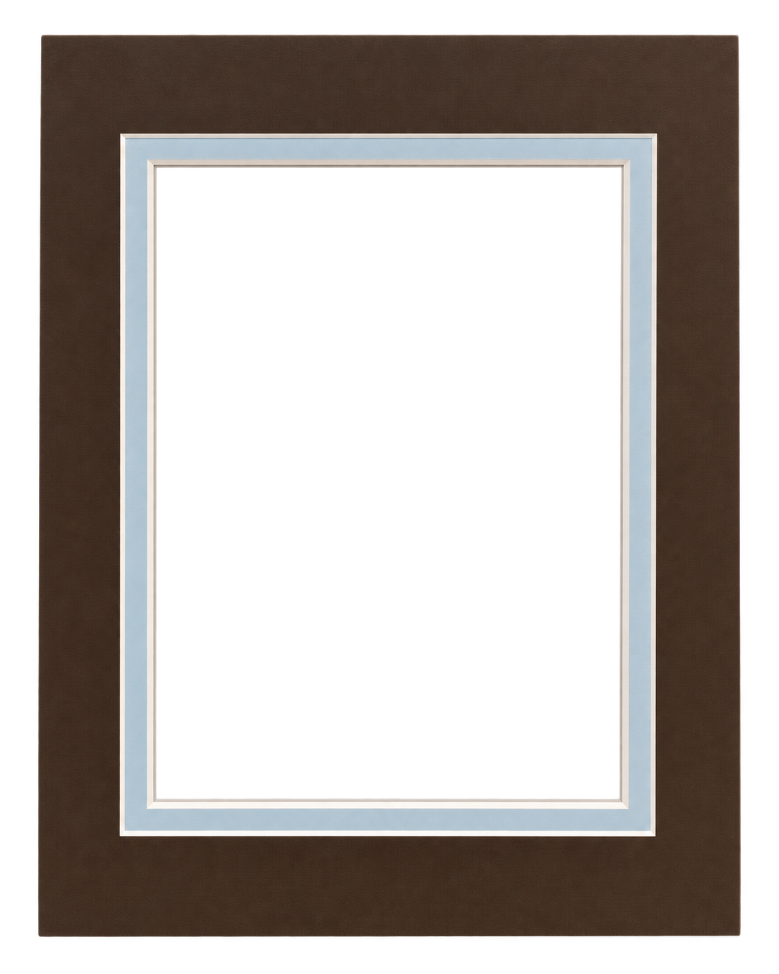 Double Mount - Chocolate Brown & Sky Blue