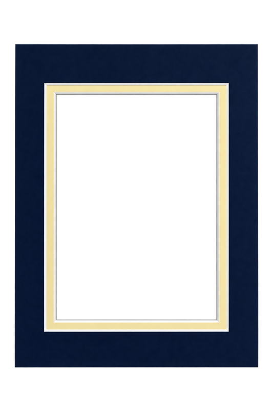 Double Mount - Navy & Cream