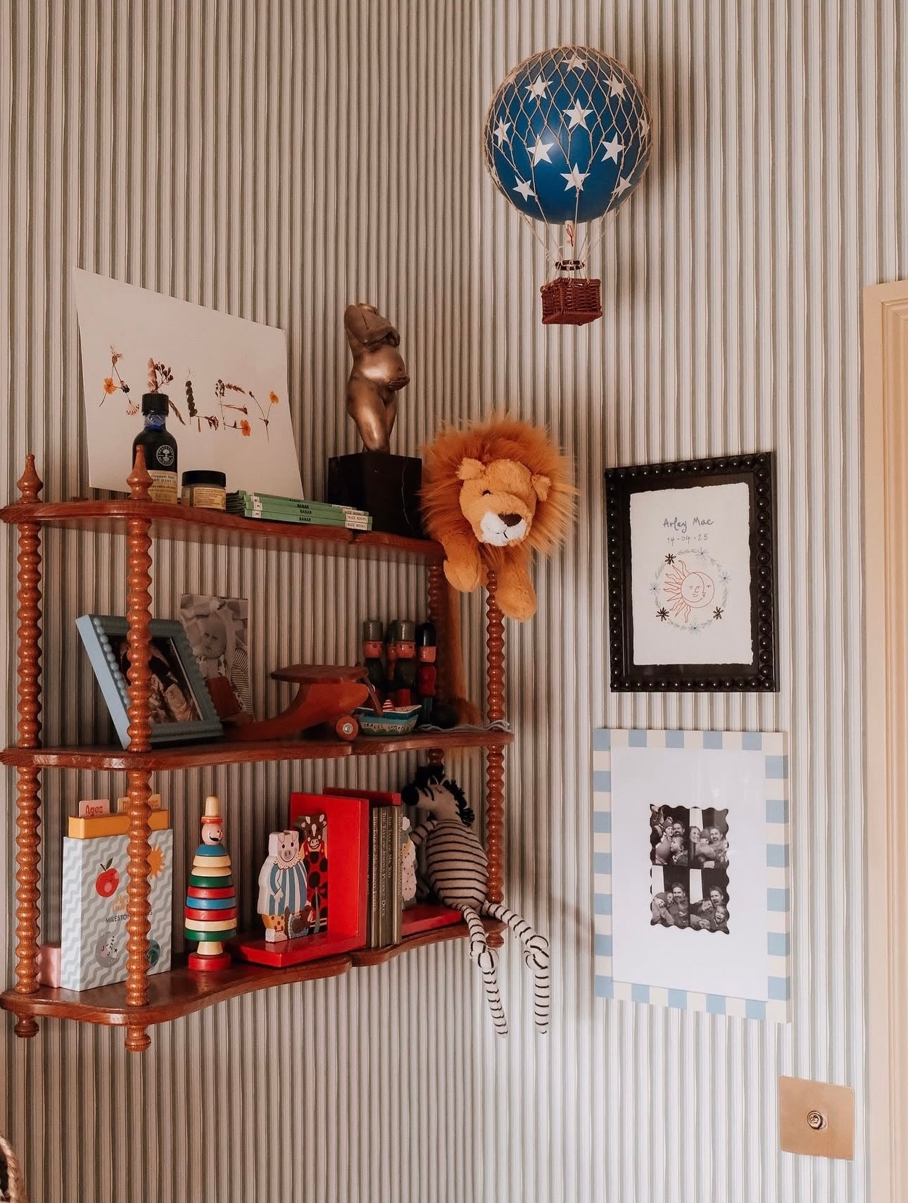 Picture Frame, Baby Blue Skinny Stripes