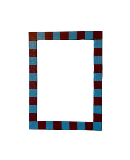 Picture Frame, Denim Blue & Burgundy Skinny Stripes image 0