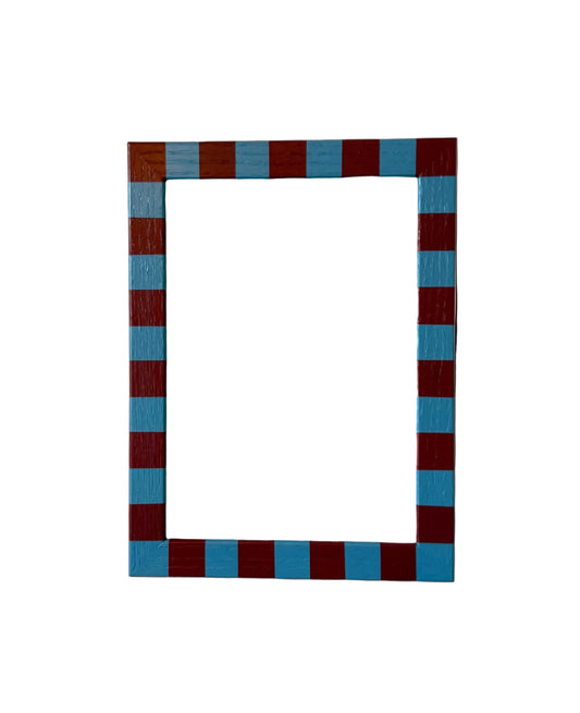 Picture Frame, Denim Blue & Burgundy Skinny Stripes image 0